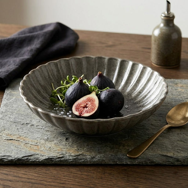 Petal-Shaped Ceramic Salad Bowl